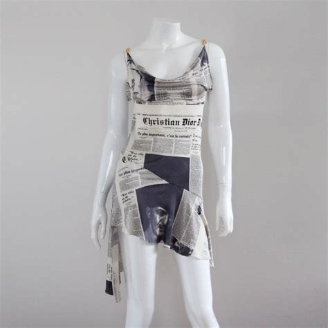 christian dior newspaper dress for sale|galliano newspaper dress.